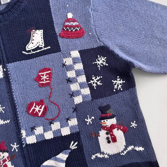 Vintage Angora Wool Blend Christmas Cardigan Sweater 2X Embroidered Grandmacore - Picture 4 of 10